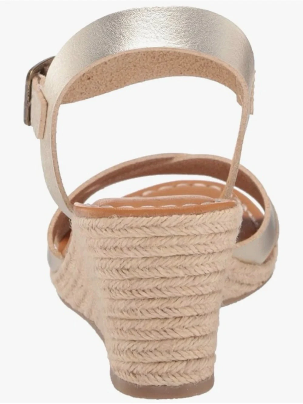 EUC Amazon Essentials Women's Ankle Strap Espadrille Wedge Sandal size 8